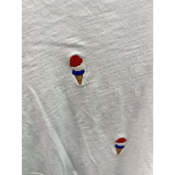 Cynthia Rowley Women's White Shirt With Ice Cream Pattern Embroidered Size XL - Picture 8 of 8
